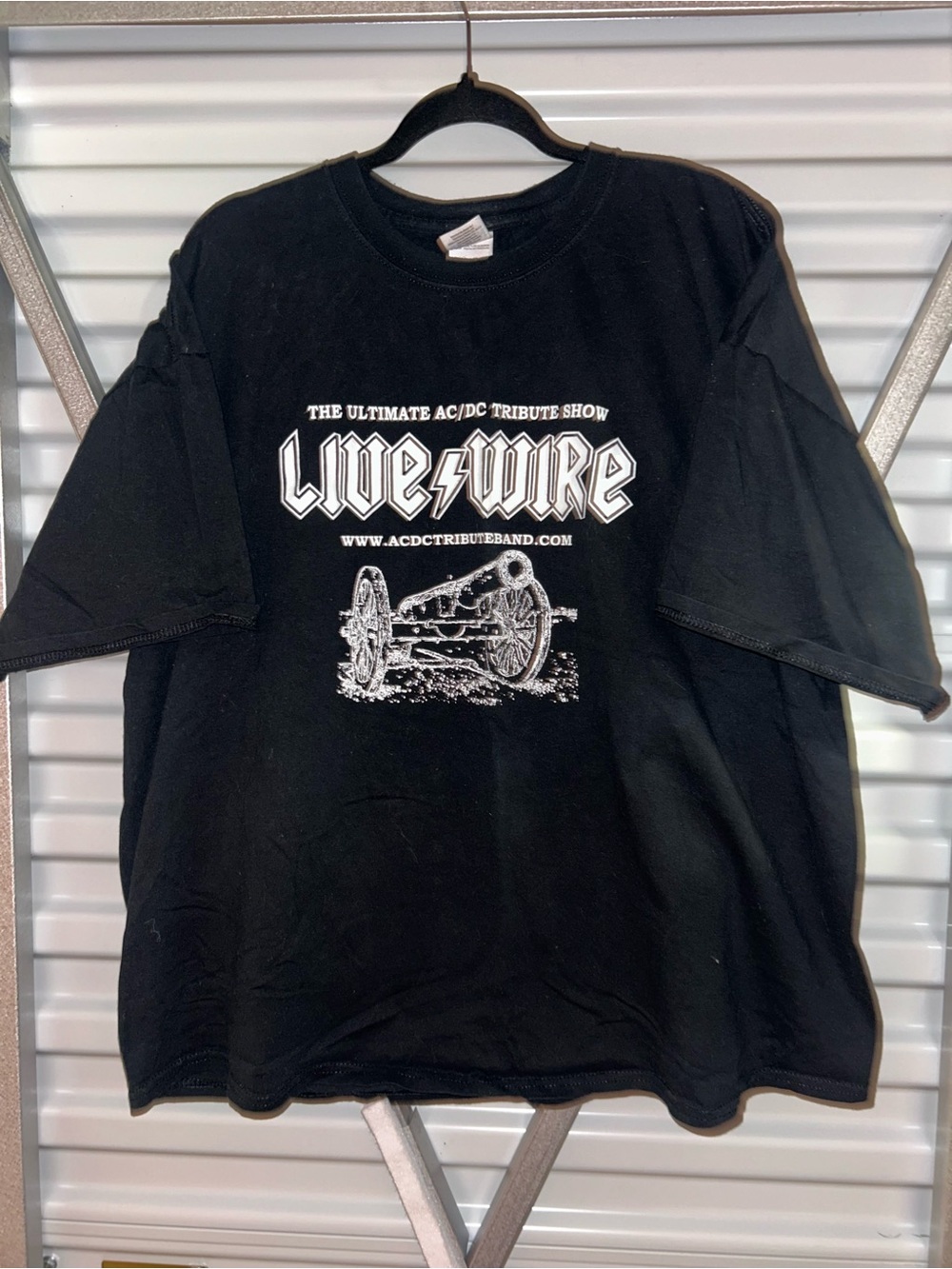 Live Wire AC/DC Tribute Show Graphic T-Shirt Black XL Cannon Tour Merch